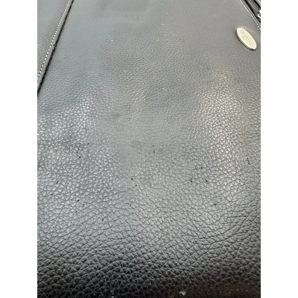 Samsonite Black Faux Leather 3 Ring Binder Portfolio Briefcase with Calculator